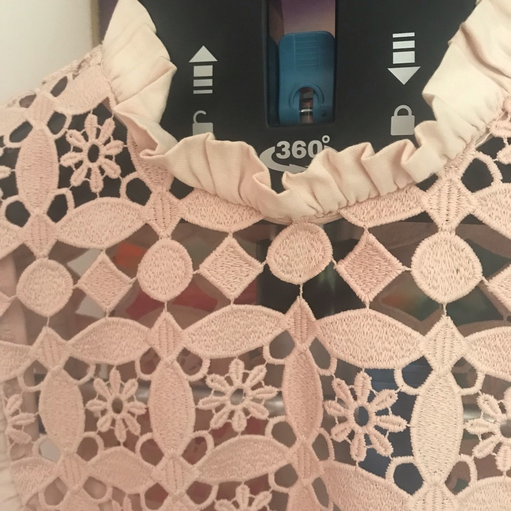 Sandro Paris Manille Guipure Lace Cut-Out Dress Pastel Peach MSRP $495 AS IS